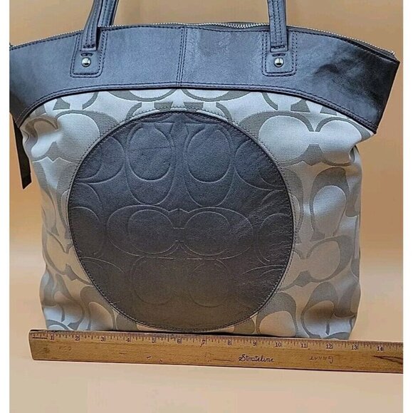 Coach Monogram Large Tote Shouldbag Brown Leather Canvas Purse - Picture 7 of 16